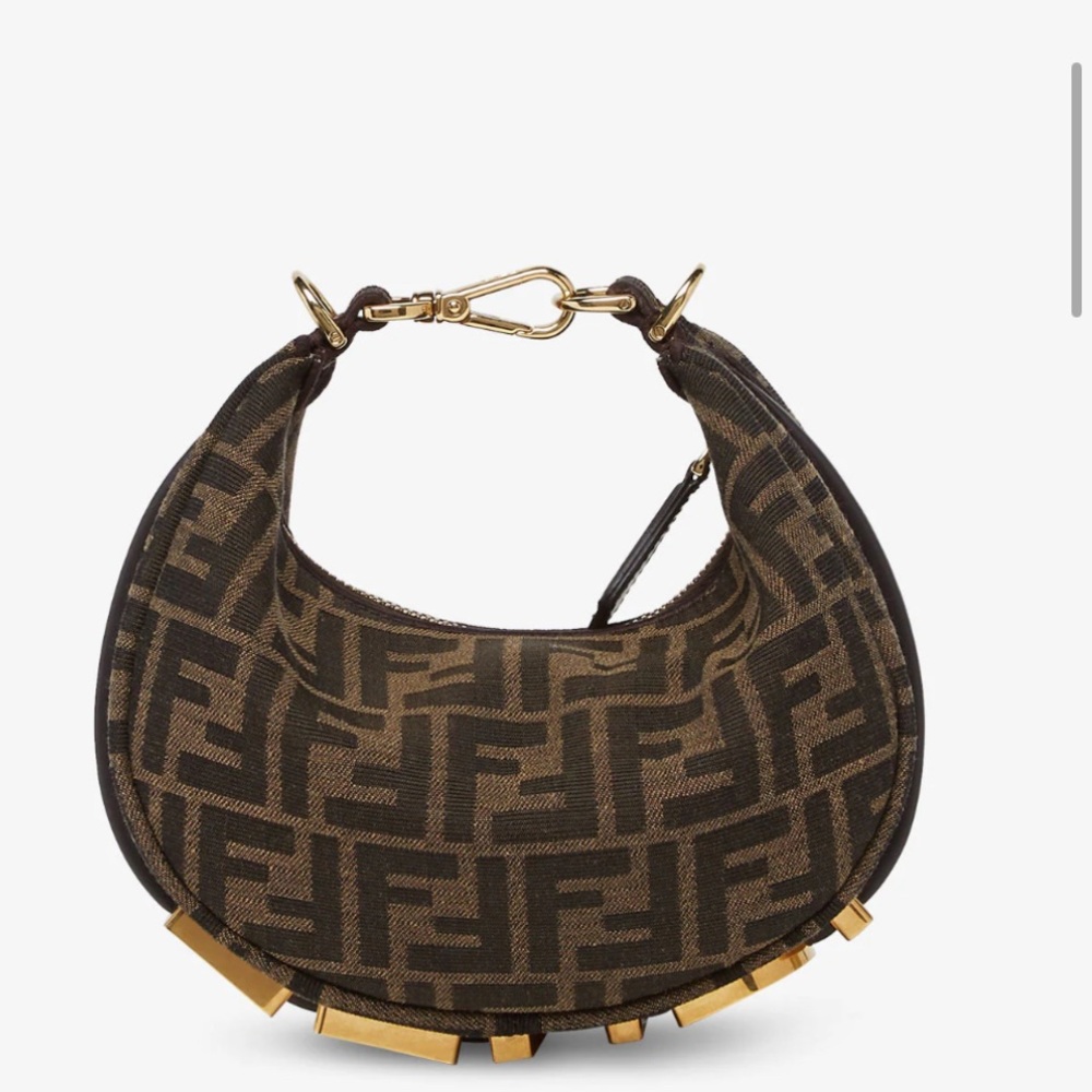 Fendi Hobo Bag in Brown with Gold Accents